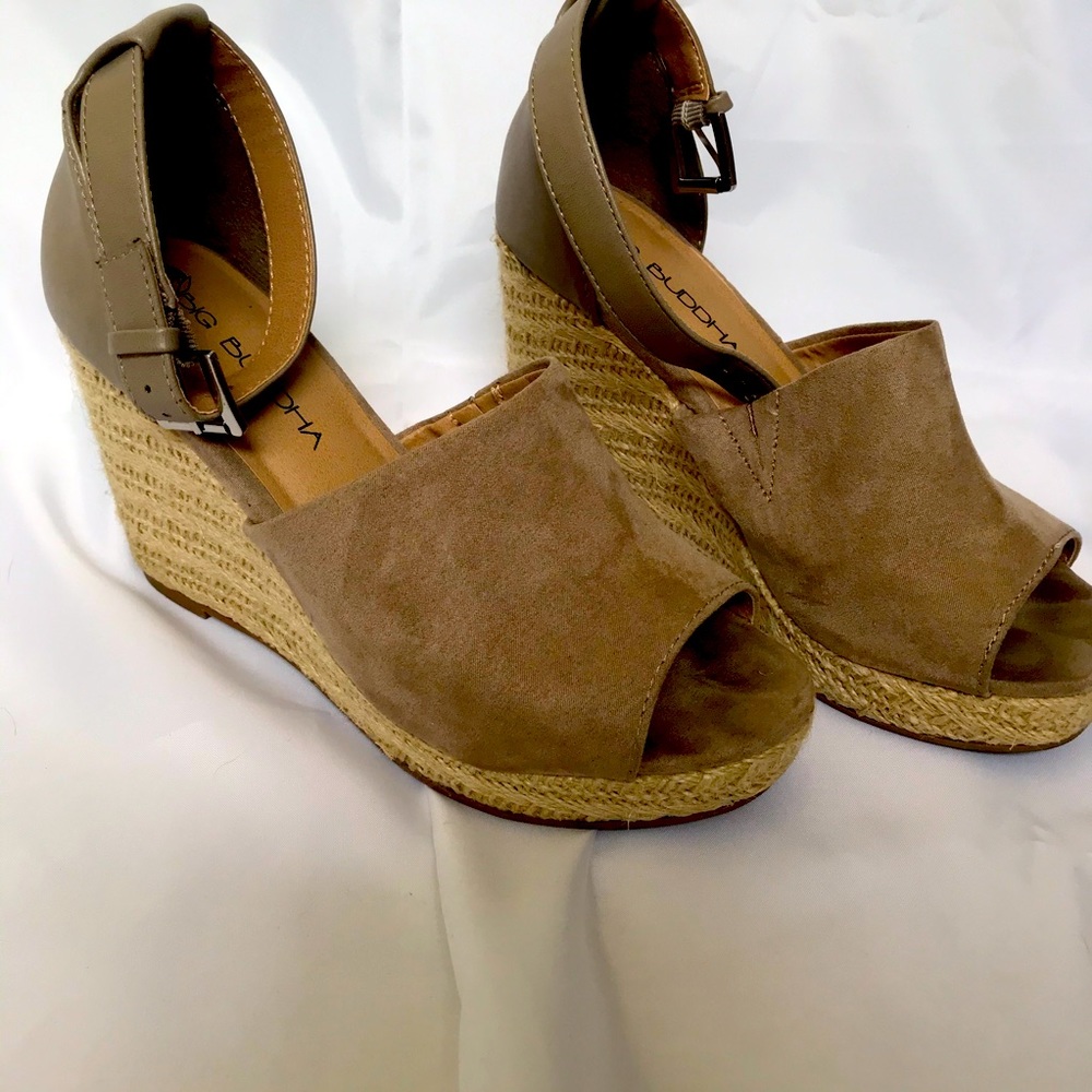 Big Buddha Wedges Size 7 1/2 - Taupe